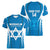 Custom Israel Football Women V-Neck T-Shirt Come On Sky Blue and Whites