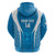Custom Israel Football Zip Hoodie Come On Sky Blue and Whites