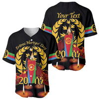 Custom Eritrea Martyrs' Day Baseball Jersey 20 June Shida Shoes With Candles - Black - Wonder Print Shop