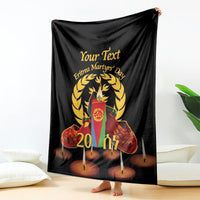 Custom Eritrea Martyrs' Day Blanket 20 June Shida Shoes With Candles - Black