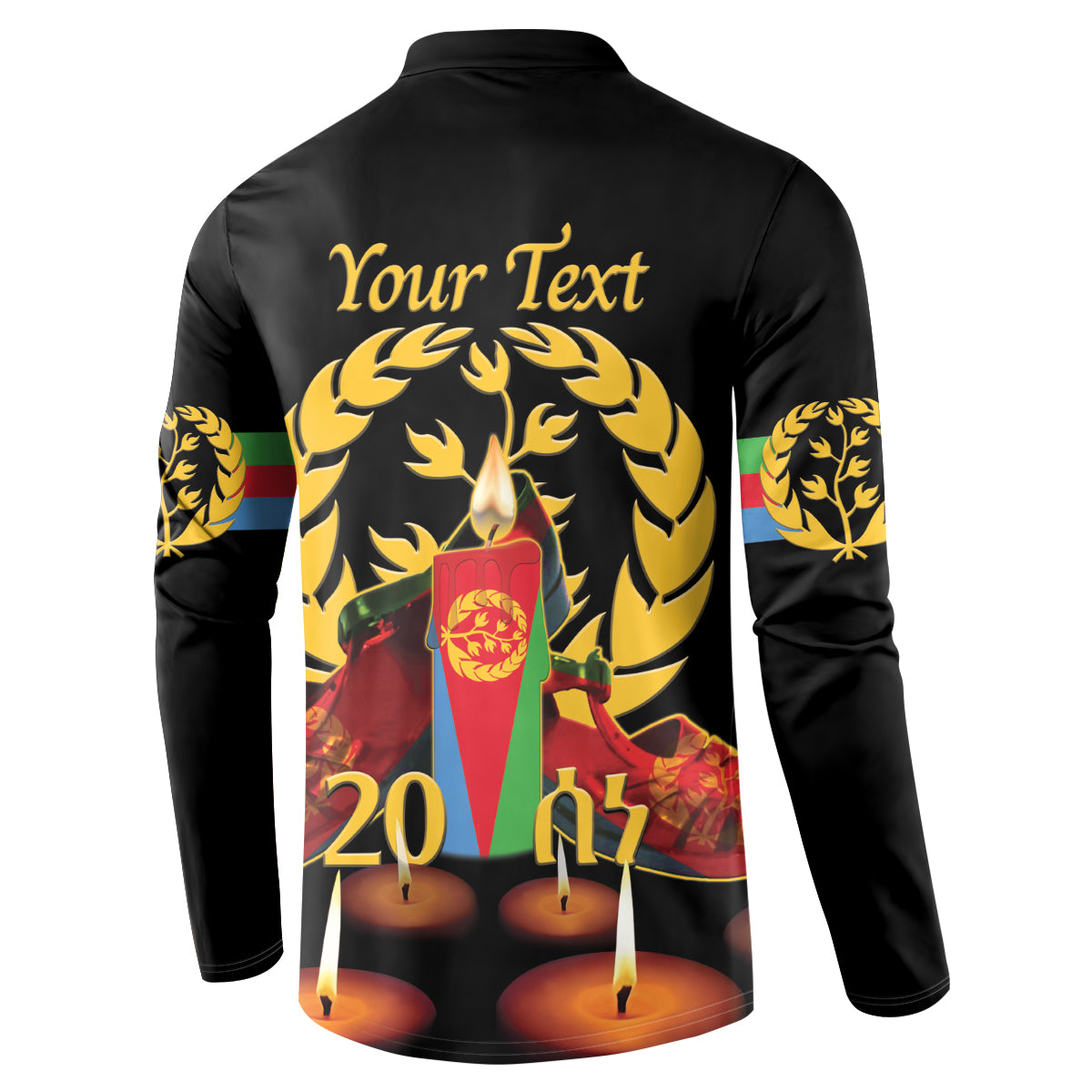 Custom Eritrea Martyrs' Day Button Sweatshirt 20 June Shida Shoes With Candles - Black - Wonder Print Shop