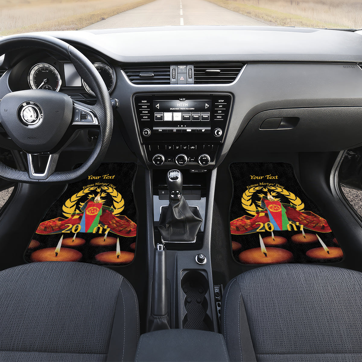 Custom Eritrea Martyrs' Day Car Mats 20 June Shida Shoes With Candles - Black - Wonder Print Shop