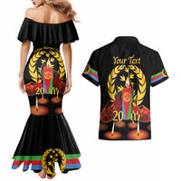 Custom Eritrea Martyrs' Day Couples Matching Mermaid Dress and Hawaiian Shirt 20 June Shida Shoes With Candles - Black - Wonder Print Shop