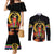 Custom Eritrea Martyrs' Day Couples Matching Mermaid Dress and Long Sleeve Button Shirt 20 June Shida Shoes With Candles - Black