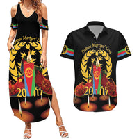 Custom Eritrea Martyrs' Day Couples Matching Summer Maxi Dress and Hawaiian Shirt 20 June Shida Shoes With Candles - Black - Wonder Print Shop