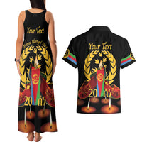 Custom Eritrea Martyrs' Day Couples Matching Tank Maxi Dress and Hawaiian Shirt 20 June Shida Shoes With Candles - Black - Wonder Print Shop