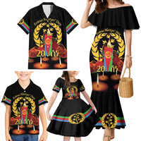 Custom Eritrea Martyrs' Day Family Matching Mermaid Dress and Hawaiian Shirt 20 June Shida Shoes With Candles - Black - Wonder Print Shop