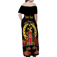 Custom Eritrea Martyrs' Day Family Matching Off Shoulder Maxi Dress and Hawaiian Shirt 20 June Shida Shoes With Candles - Black - Wonder Print Shop