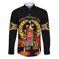 Custom Eritrea Martyrs' Day Family Matching Off Shoulder Short Dress and Hawaiian Shirt 20 June Shida Shoes With Candles - Black - Wonder Print Shop