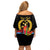 Custom Eritrea Martyrs' Day Family Matching Off Shoulder Short Dress and Hawaiian Shirt 20 June Shida Shoes With Candles - Black - Wonder Print Shop