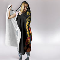 Custom Eritrea Martyrs' Day Hooded Blanket 20 June Shida Shoes With Candles - Black