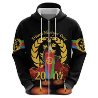 Custom Eritrea Martyrs' Day Hoodie 20 June Shida Shoes With Candles - Black - Wonder Print Shop
