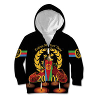 Custom Eritrea Martyrs' Day Kid Hoodie 20 June Shida Shoes With Candles - Black - Wonder Print Shop