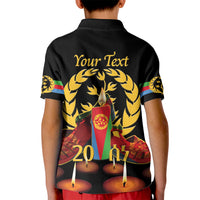 Custom Eritrea Martyrs' Day Kid Polo Shirt 20 June Shida Shoes With Candles - Black - Wonder Print Shop