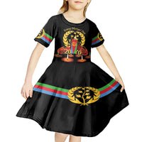 Custom Eritrea Martyrs' Day Kid Short Sleeve Dress 20 June Shida Shoes With Candles - Black - Wonder Print Shop