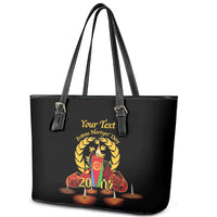 Custom Eritrea Martyrs' Day Leather Tote Bag 20 June Shida Shoes With Candles - Black - Wonder Print Shop