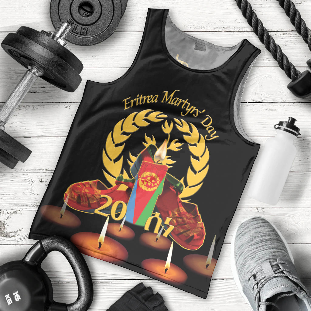Custom Eritrea Martyrs' Day Men Tank Top 20 June Shida Shoes With Candles - Black - Wonder Print Shop