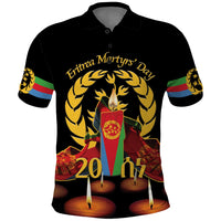 Custom Eritrea Martyrs' Day Polo Shirt 20 June Shida Shoes With Candles - Black - Wonder Print Shop