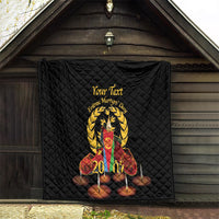 Custom Eritrea Martyrs' Day Quilt 20 June Shida Shoes With Candles - Black - Wonder Print Shop