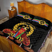 Custom Eritrea Martyrs' Day Quilt Bed Set 20 June Shida Shoes With Candles - Black - Wonder Print Shop