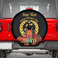 Custom Eritrea Martyrs' Day Spare Tire Cover 20 June Shida Shoes With Candles - Black - Wonder Print Shop