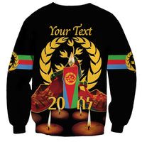 Custom Eritrea Martyrs' Day Sweatshirt 20 June Shida Shoes With Candles - Black - Wonder Print Shop
