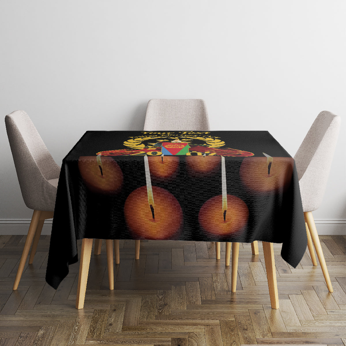 Custom Eritrea Martyrs' Day Tablecloth 20 June Shida Shoes With Candles - Black - Wonder Print Shop