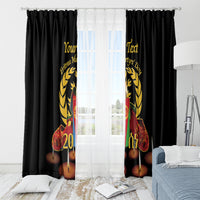 Custom Eritrea Martyrs' Day Window Curtain 20 June Shida Shoes With Candles - Black - Wonder Print Shop