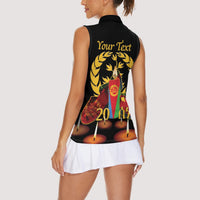 Custom Eritrea Martyrs' Day Women Sleeveless Polo Shirt 20 June Shida Shoes With Candles - Black - Wonder Print Shop