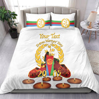 Custom Eritrea Martyrs' Day Bedding Set 20 June Shida Shoes With Candles - White - Wonder Print Shop