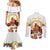 Custom Eritrea Martyrs' Day Couples Matching Mermaid Dress and Long Sleeve Button Shirt 20 June Shida Shoes With Candles - White