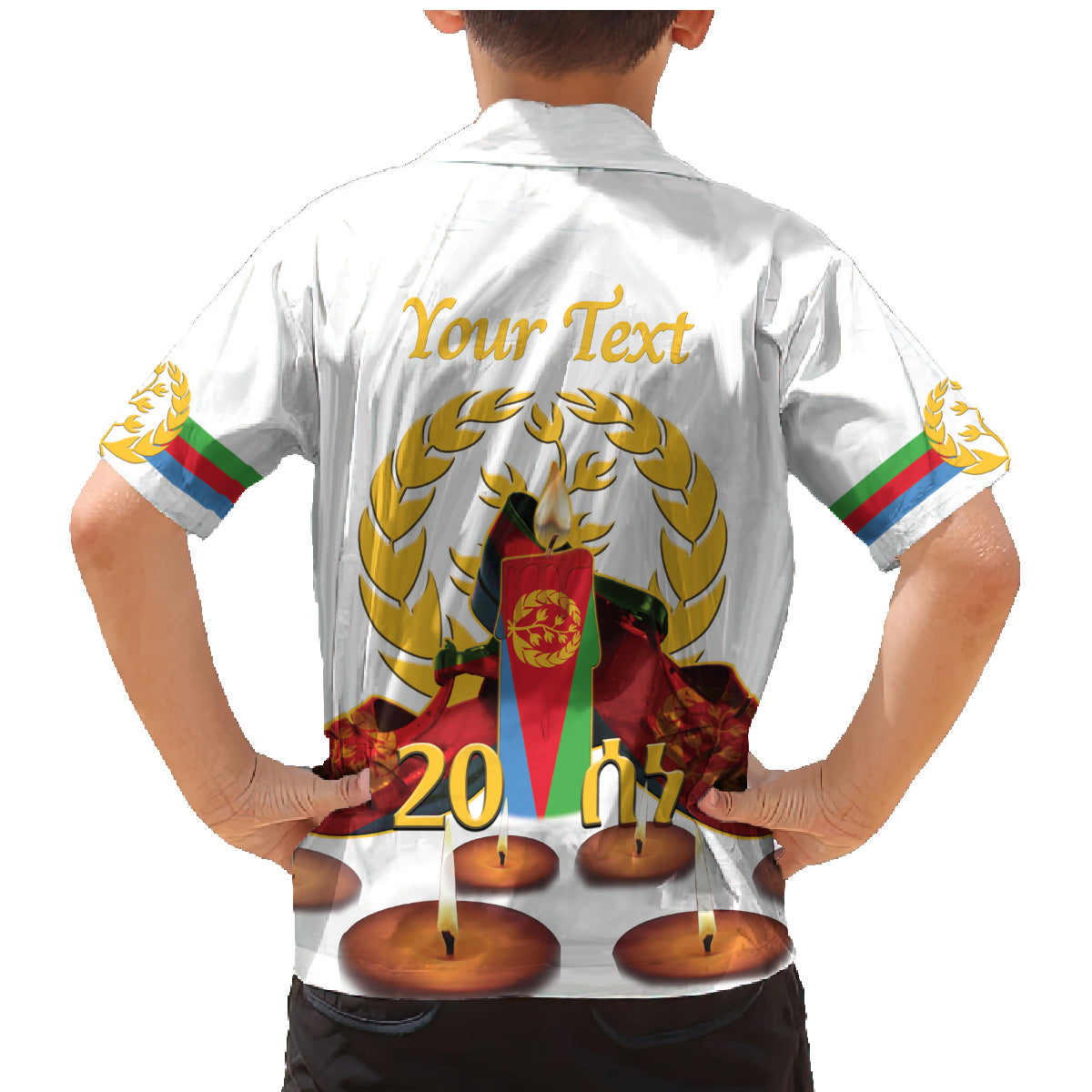 Custom Eritrea Martyrs' Day Family Matching Mermaid Dress and Hawaiian Shirt 20 June Shida Shoes With Candles - White - Wonder Print Shop