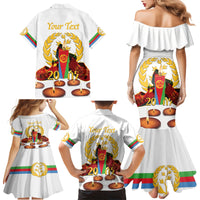 Custom Eritrea Martyrs' Day Family Matching Mermaid Dress and Hawaiian Shirt 20 June Shida Shoes With Candles - White - Wonder Print Shop