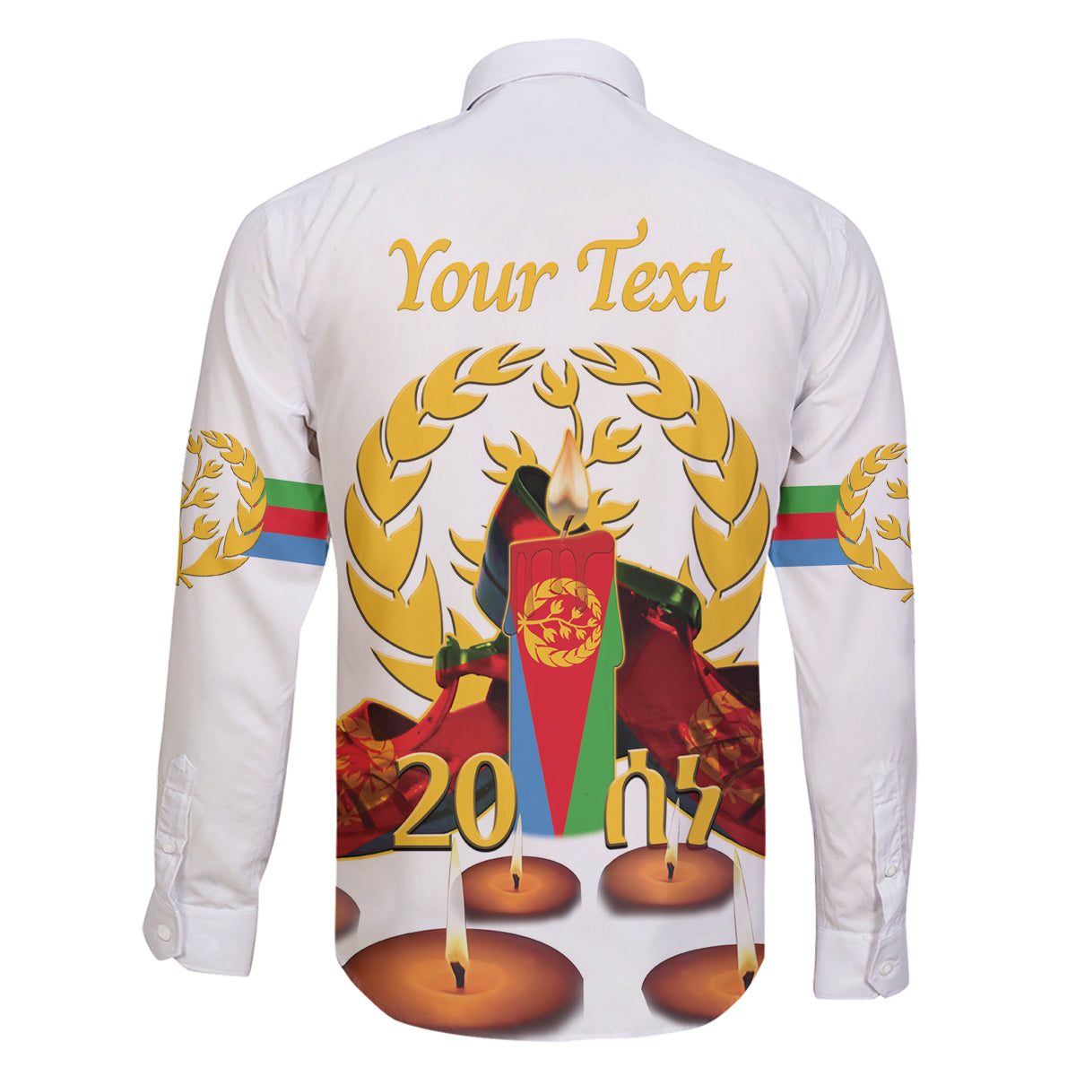 Custom Eritrea Martyrs' Day Family Matching Mermaid Dress and Hawaiian Shirt 20 June Shida Shoes With Candles - White - Wonder Print Shop