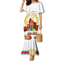 Custom Eritrea Martyrs' Day Family Matching Mermaid Dress and Hawaiian Shirt 20 June Shida Shoes With Candles - White - Wonder Print Shop