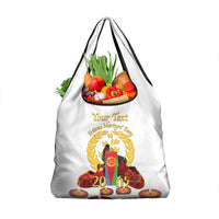 Custom Eritrea Martyrs' Day Grocery Bag 20 June Shida Shoes With Candles - White
