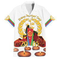 Custom Eritrea Martyrs' Day Hawaiian Shirt 20 June Shida Shoes With Candles - White - Wonder Print Shop