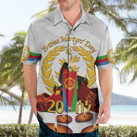 Custom Eritrea Martyrs' Day Hawaiian Shirt 20 June Shida Shoes With Candles - White - Wonder Print Shop
