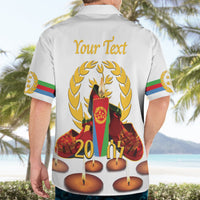 Custom Eritrea Martyrs' Day Hawaiian Shirt 20 June Shida Shoes With Candles - White - Wonder Print Shop