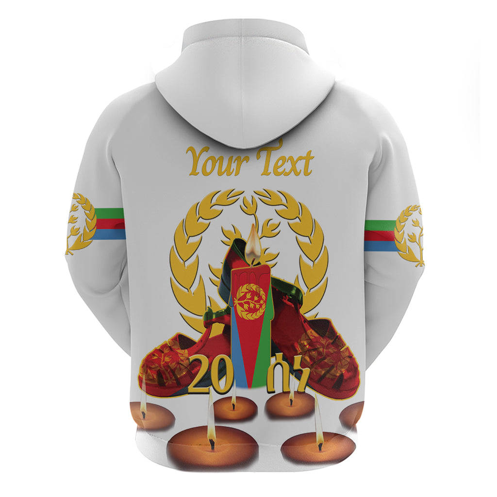 Custom Eritrea Martyrs' Day Hoodie 20 June Shida Shoes With Candles - White - Wonder Print Shop