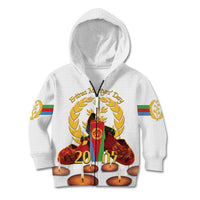 Custom Eritrea Martyrs' Day Kid Hoodie 20 June Shida Shoes With Candles - White - Wonder Print Shop