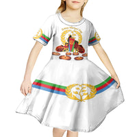 Custom Eritrea Martyrs' Day Kid Short Sleeve Dress 20 June Shida Shoes With Candles - White - Wonder Print Shop