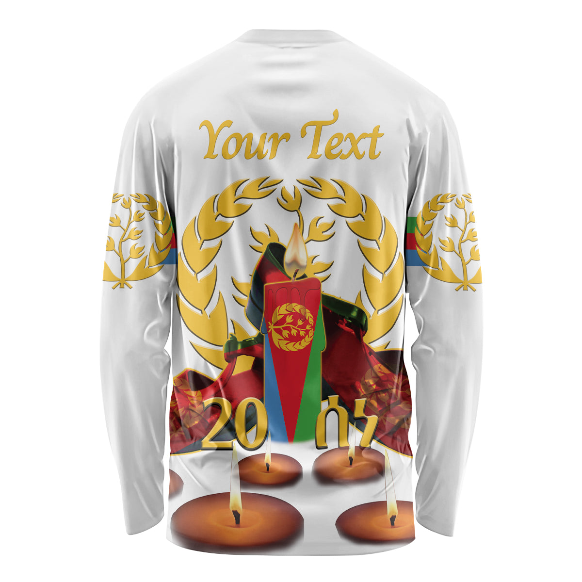 Custom Eritrea Martyrs' Day Long Sleeve Shirt 20 June Shida Shoes With Candles - White - Wonder Print Shop