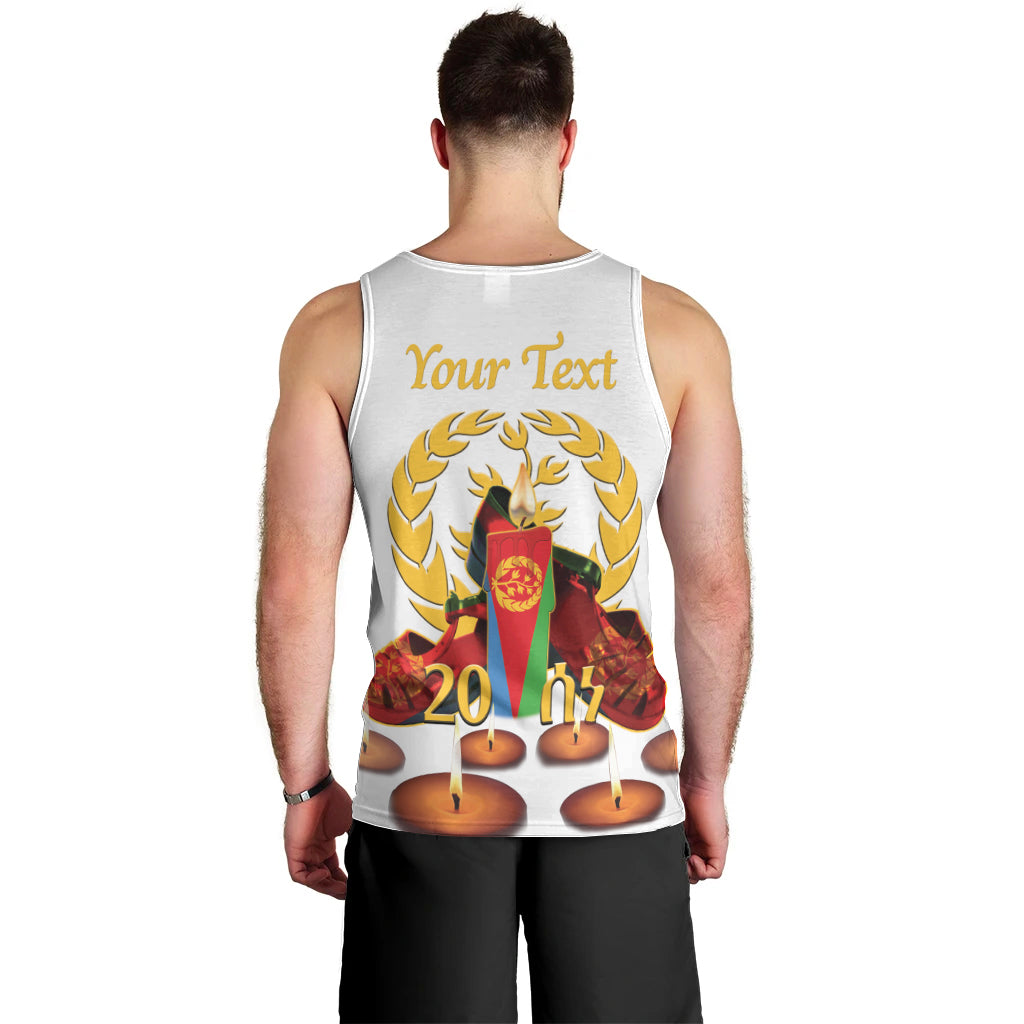 Custom Eritrea Martyrs' Day Men Tank Top 20 June Shida Shoes With Candles - White - Wonder Print Shop