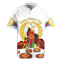 Custom Eritrea Martyrs' Day Rugby Jersey 20 June Shida Shoes With Candles - White - Wonder Print Shop