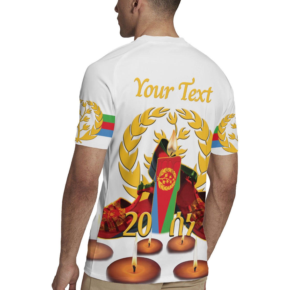 Custom Eritrea Martyrs' Day Rugby Jersey 20 June Shida Shoes With Candles - White - Wonder Print Shop