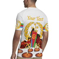 Custom Eritrea Martyrs' Day Rugby Jersey 20 June Shida Shoes With Candles - White - Wonder Print Shop