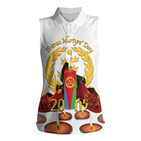 Custom Eritrea Martyrs' Day Women Sleeveless Polo Shirt 20 June Shida Shoes With Candles - White - Wonder Print Shop