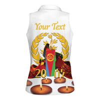 Custom Eritrea Martyrs' Day Women Sleeveless Polo Shirt 20 June Shida Shoes With Candles - White - Wonder Print Shop