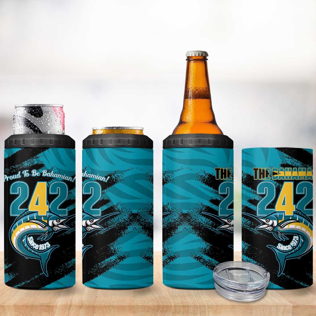The Bahamas 242 Day 4 in 1 Can Cooler Tumbler Bahamian Independence Anniversary